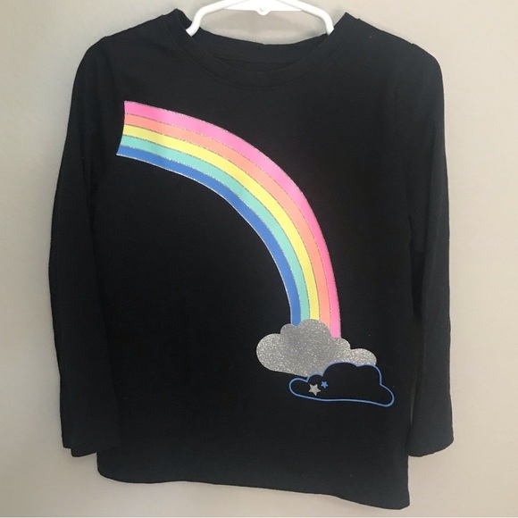 Cat & Jack Little Girls Rainbow Longsleeve Top - Picture 1 of 2